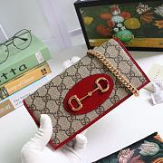 Gucci Horsebit 1955 Wallet With Chain Mini Bag With Red 621892 Size 19 x 10 x 4 cm - 1