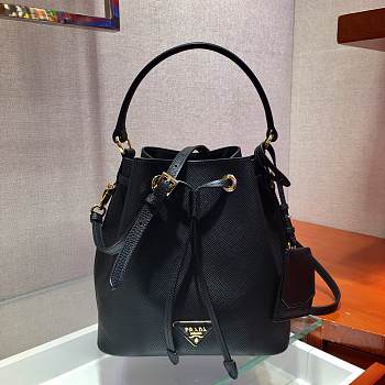 Prada Bucket Bag Black 1BZ032 Size 22 x 22 x 14 cm