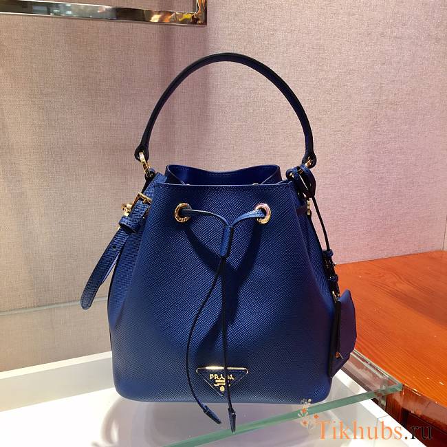 Prada Bucket Bag Blue 1BZ032 Size 22 x 22 x 14 cm - 1