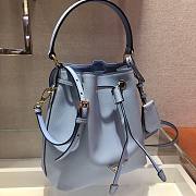 Prada Bucket Bag Light Blue 1BZ032 Size 22 x 22 x 14 cm - 2