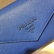 Prada Blue Saffiano Leather Monochrome Logo Top Handle Bag 1BA186 Size 24 x 17.5 x 11.5 cm - 5