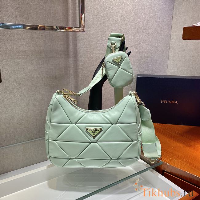 Prada Three-In-One Female Bag Green 1BC151 Size 24 x 17 x 7 cm - 1