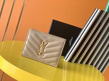 YSL Wallet 1069 Beige Size 11 x 8.5 x 3 cm