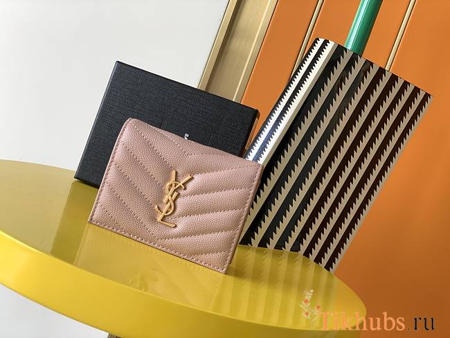 YSL Wallet Pink 1069 Size 11 x 8.5 x 3 cm - 1