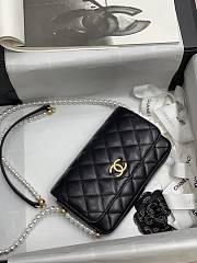 Chanel Pearl Chain Flap Bag Black Size 13 x 19 x 4 cm - 5
