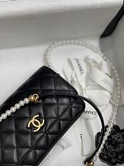 Chanel Pearl Chain Flap Bag Black Size 13 x 19 x 4 cm - 3