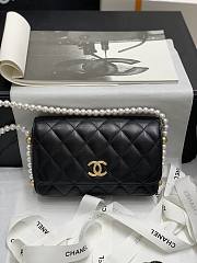 Chanel Pearl Chain Flap Bag Black Size 13 x 19 x 4 cm - 2