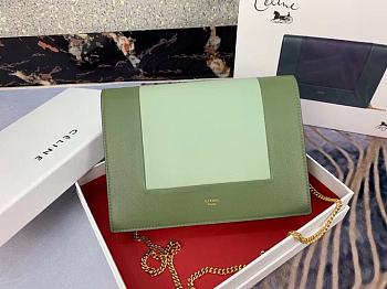 Celine Frame Crossbody Small Bag Green 180268 Size 21 x 15 x 4.5 cm