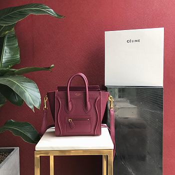 Celine Nano Luggage Red Wine 168243 Size 20 x 20 x 10 cm