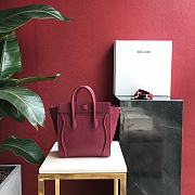 Celine Nano Luggage Red Wine 168243 Size 20 x 20 x 10 cm - 3