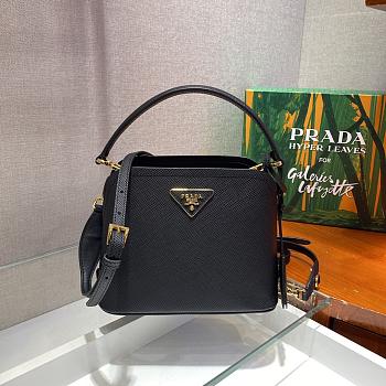 Prada Matinee Handbag Black 1BA286 Size 21 x 16.5 x 9.5 cm