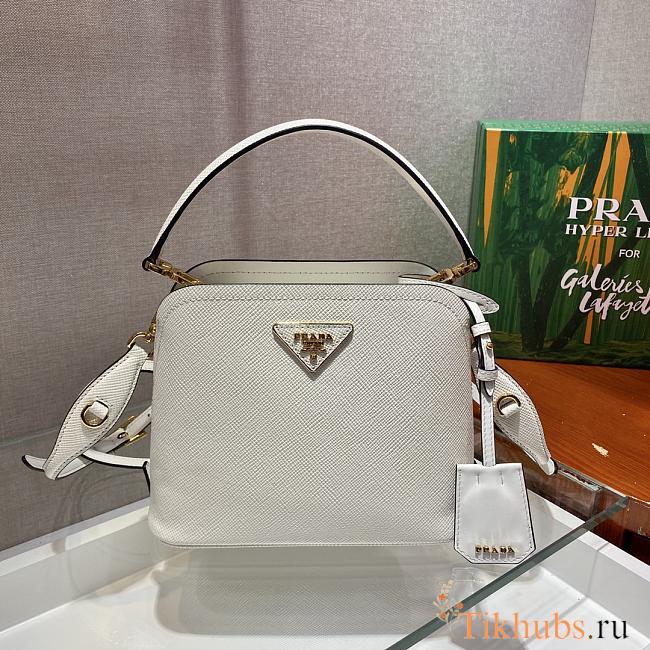 Prada Matinee Handbag White 1BA286 Size 21 x 16.5 x 9.5 cm - 1