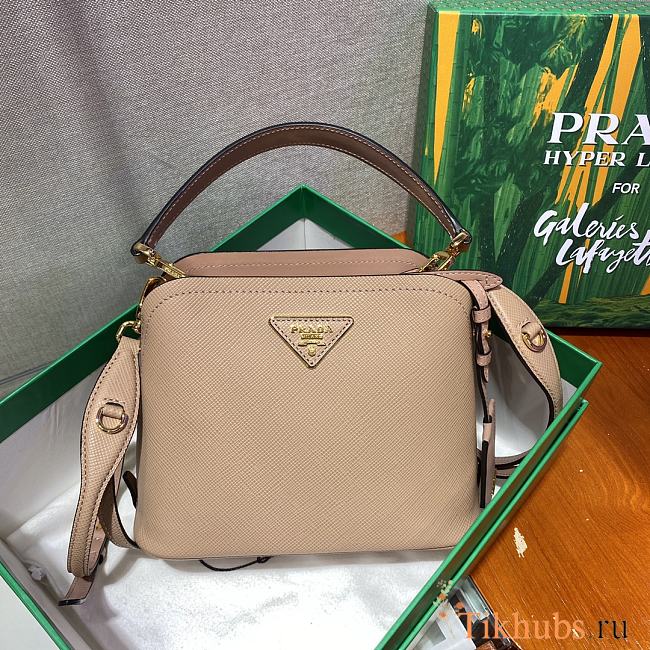 Prada Matinee Handbag Beige 1BA286 Size 21 x 16.5 x 9.5 cm - 1