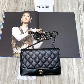 Chanel Woc Calfskin Chain Bag Black 88615 Size 19 x 13.5 x 3.5 cm