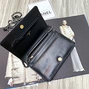 Chanel Woc Calfskin Chain Bag Black/Blue 88615 Size 19 x 13.5 x 3.5 cm - 6