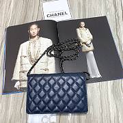 Chanel Woc Calfskin Chain Bag Black/Blue 88615 Size 19 x 13.5 x 3.5 cm - 3