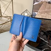 LV Pocket Wallet Blue M80767 Size 8 x 11 x 1 cm - 6