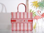 Dior Red And White Stripes Tote Book Size 41.5 x 32 x 5 cm - 1