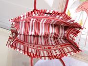 Dior Red And White Stripes Tote Book Size 41.5 x 32 x 5 cm - 2