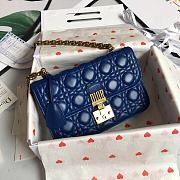 Dior Dioraddict Lambskin Flap Handbag Blue Size 24 x 16 x 8 cm - 2