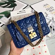 Dior Dioraddict Lambskin Flap Handbag Blue Size 24 x 16 x 8 cm - 5