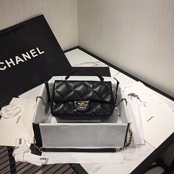 Chanel 19 Handle Chain Bag Black AS1114 Size 23 x 15 x 6 cm