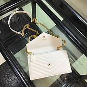 YSL Saint Laurent Caviar Ball Chain Shoulder Bag White Size 19 × 12.5 × 4 cm - 5