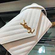 YSL Saint Laurent Caviar Ball Chain Shoulder Bag White Size 19 × 12.5 × 4 cm - 6