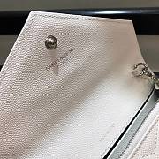 YSL Saint Laurent Caviar Ball Chain Shoulder Bag White Silver Lock Size 19 × 12.5 × 4 cm - 3