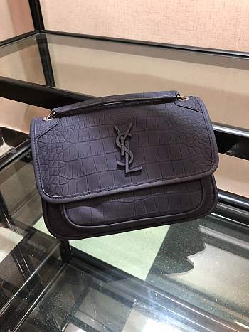 YSL Niki Matte Crocodile Pattern 533037 Size 21 x 16 x 7.5 cm