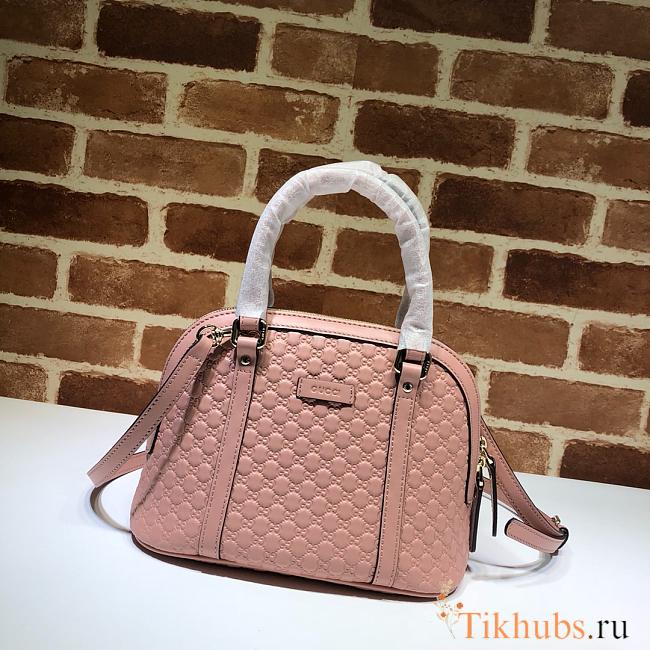 Gucci Microguccissima Bag Black Leather Pink 449654 Size 24 x 19 x 13 cm - 1