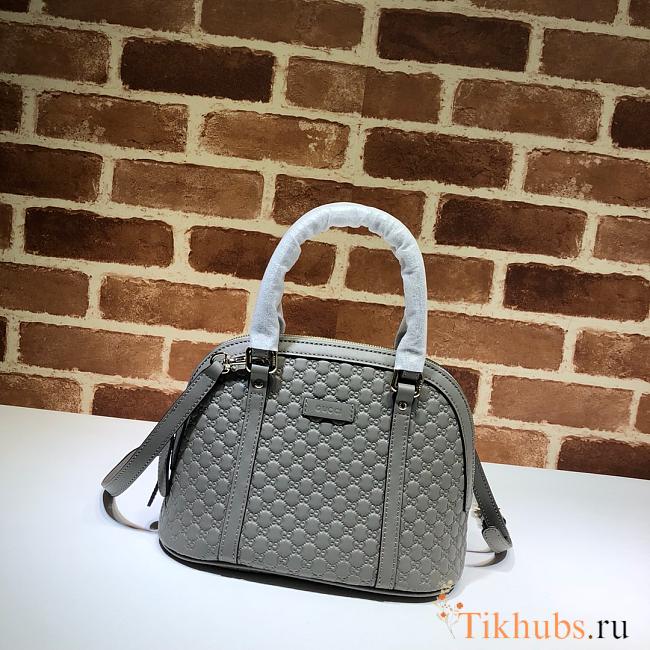 Gucci Microguccissima Bag Black Leather Gray 449654 Size 24 x 19 x 13 cm - 1