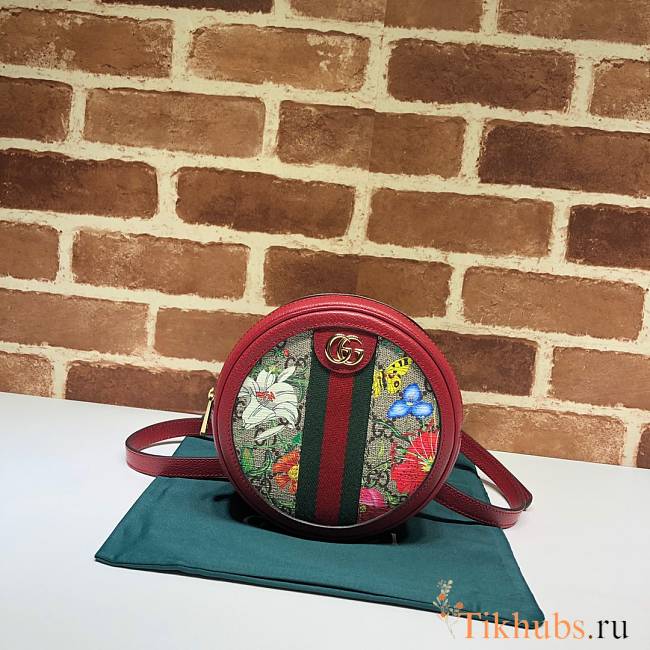 Gucci Ophidia GG Flora Mini Backpack In Red 598661 Size 16 x 16 x 4 cm - 1