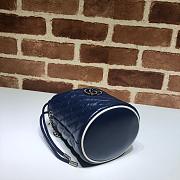 Gucci Leather GG Marmont Mini Bucket Bag Blue 575163 Size 19 x 17 cm - 6