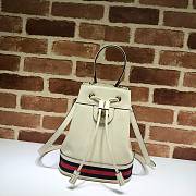 Gucci Ladies Ophidia Leather Bucket Bag In White 610846 Size 20.5 x 26 x 11 cm - 1