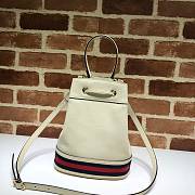 Gucci Ladies Ophidia Leather Bucket Bag In White 610846 Size 20.5 x 26 x 11 cm - 4