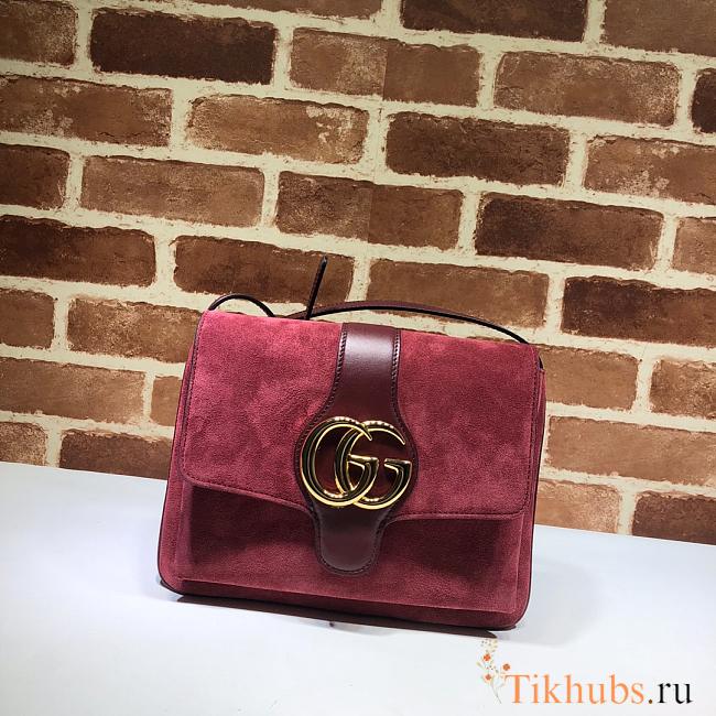 Gucci Arli Shoulder Bag In Vintage Bordeaux Wine Red Matte 550126 Size 26.5 x 20 x 4 cm - 1