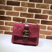 Gucci Arli Shoulder Bag In Vintage Bordeaux Wine Red Matte 550126 Size 26.5 x 20 x 4 cm - 1