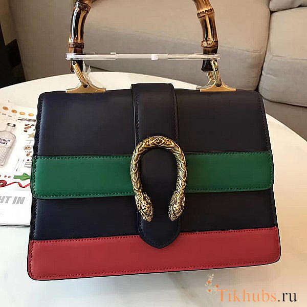 Gucci Dionysus Medium Top Handle Bag Black/Green Leather Size 27 x 18 x 13 cm - 1