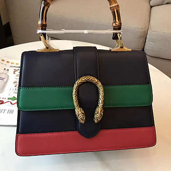 Gucci Dionysus Medium Top Handle Bag Black/Green Leather Size 27 x 18 x 13 cm