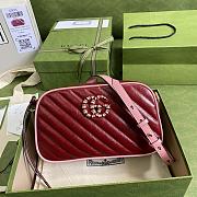 Gucci GG Marmont Small Matelassé Shoulder Bag Red 447632 Size 24 x 13 x 7 cm - 1