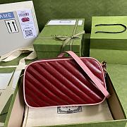 Gucci GG Marmont Small Matelassé Shoulder Bag Red 447632 Size 24 x 13 x 7 cm - 2