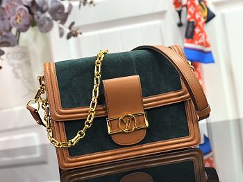 Louis Vuitton Suede Leather Dauphine Bag M44381 Size 25 x 17 x 10 cm