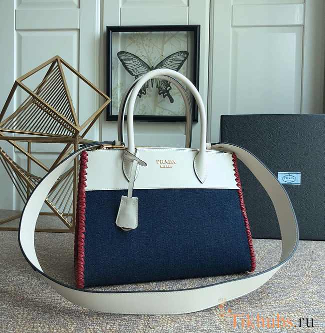 Prada Denim Handbag 1BA102 Size 30 x 23 x 15 cm - 1