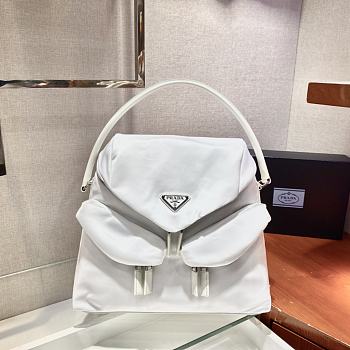 Prada Handbag White 1BC160 Size 34 x 27 x 15 cm