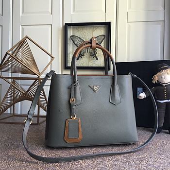 Prada Handbag Gray 1BG775 Size 33 x 24.5 x 14 cm