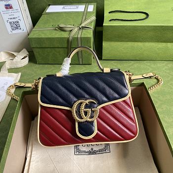 Gucci Marmont Red/Blue Apricot 583571 Size 21 x 15.5 x 8 cm