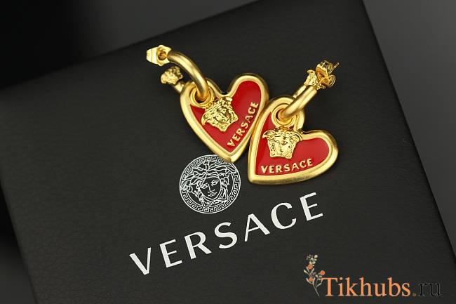 Versace peach heart earrings  - 1