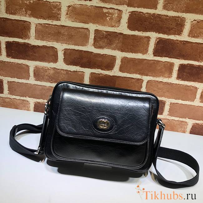 Gucci GG Original Leather Messenger Bag Black 574760 Size 26 x 19 x 4.5 cm - 1