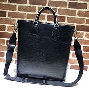 Gucci GG Men Soft Leather Tote in Black Soft Leather 575821 Size 40 x 44 x 6 cm - 2